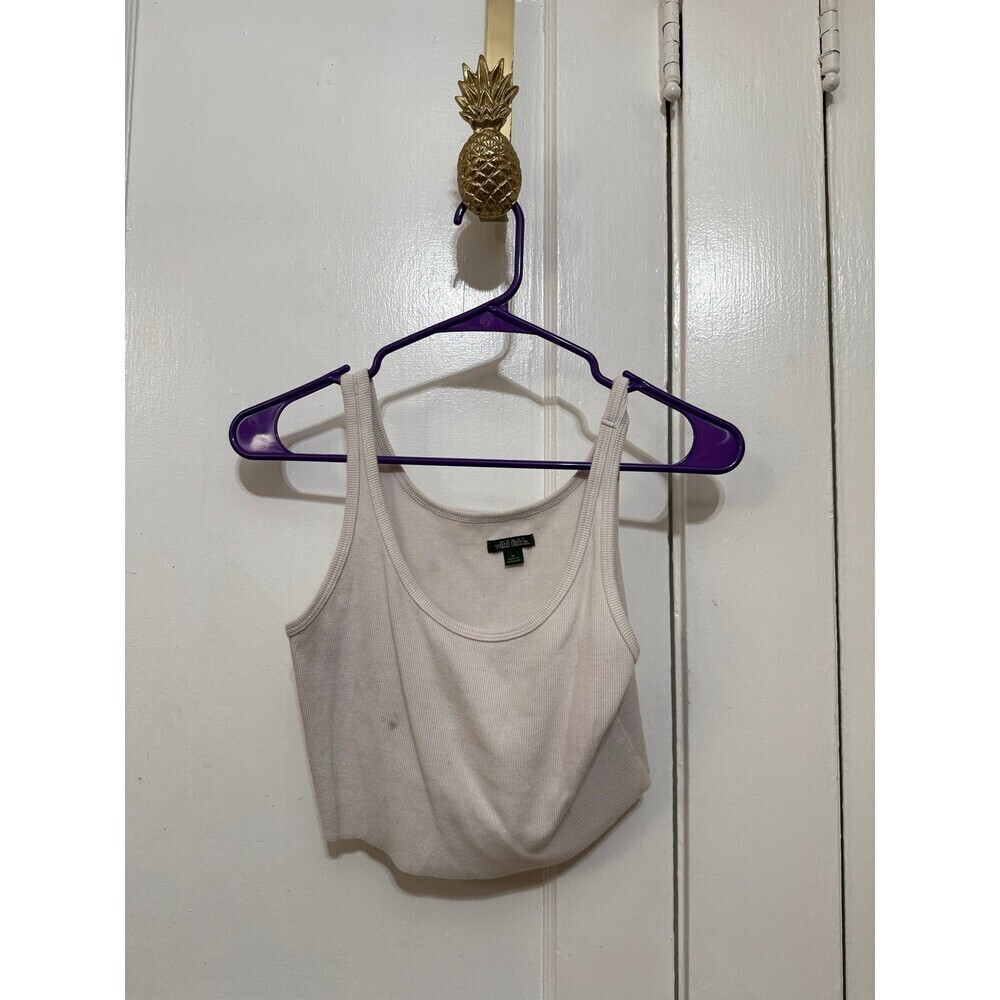 Wild fable women’s size medium cropped white tank top blouse